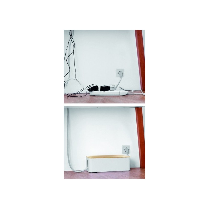 Boîtes pour multiprises aspect bois 23 cm, Organisation des câbles